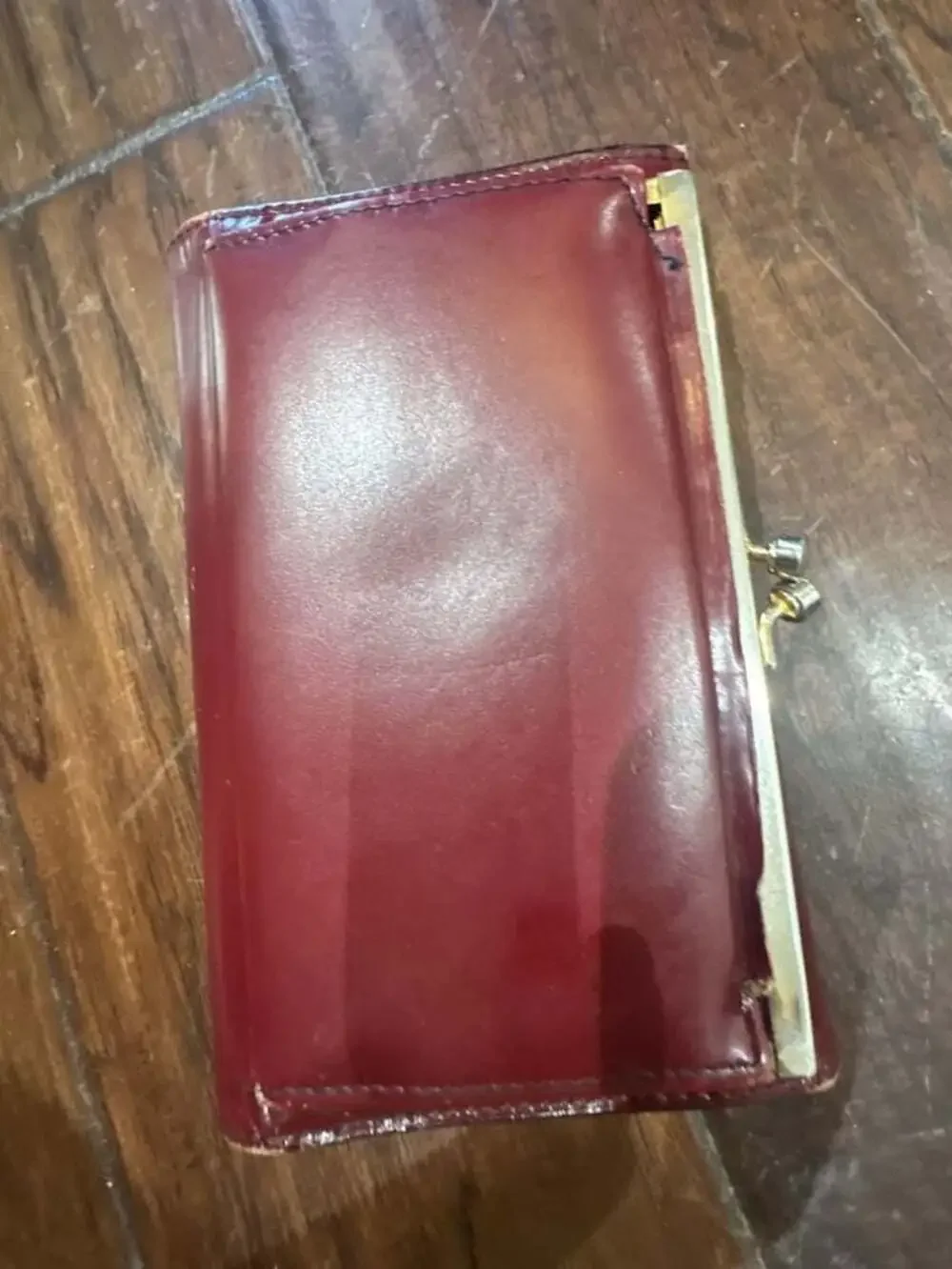 Macel Vintage Red Leather Checkbook Planner Wallet Organizer
